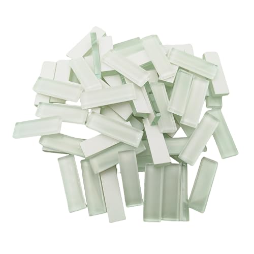 Mosaik-Buntglasstreifen, DIY zum Basteln, 200 g, klare Mosaikstücke, Buntglas-Handwerk, DIY, Hobbys, Kunst, Handwerk, Material (weiß, 3,2 cm) von BTMIEY