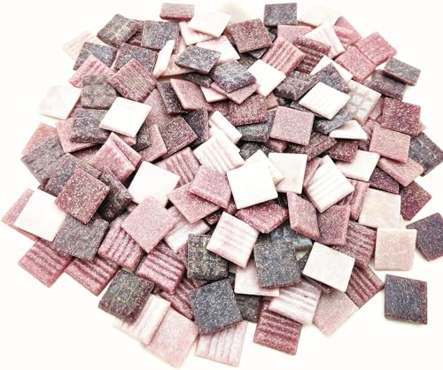 Quarz-Mosaikfliesen, 450 g, 2 cm, mehrfarbige Mosaiksteine, Steine für DIY-Mosaikherstellung, Handwerk, Hobby, Kunst, Heimdekoration (Mix Lila) von BTMIEY