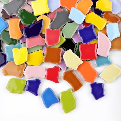 Unregelmäßige Keramik-Mosaikfliesen, 500 g, 2–4 cm, Mosaiksteine, Steine für DIY-Mosaikherstellung, Handwerk, Hobby, Kunst, Heimdekoration (Mischfarbe) von BTMIEY