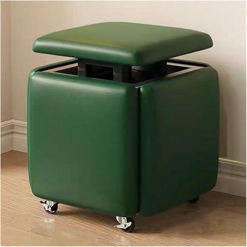 BTOIASYHF 5 In 1 PU -Leder -Sitzwürfel Mit Schwenkbaren Rollen, Stapelbarem Sofa -Stuhl Stuhlschulen Nisting Osmanischer Hocker Beweglicher Fußschemel -Dressing Für Wohnzimmer von BTOIASYHF