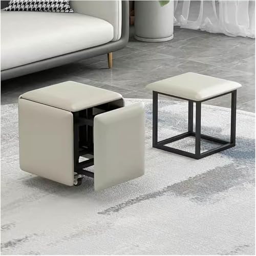 BTOIASYHF Hocker Würfel 5 In 1 Sitz Würfel Mit Schwenkrollen,Stapelbares Sofa Stuhl Hocker Nesting Ottoman Hocker,Beweglicher Fußstuhl Rollstuhl Für Wohnzimmer von BTOIASYHF