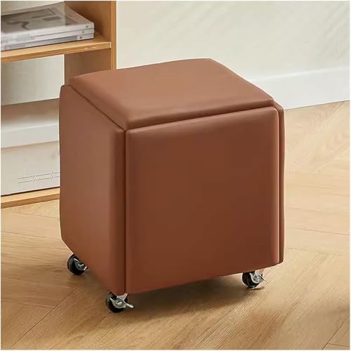 BTOIASYHF Hocker Würfel 5 In 1 Sitz Würfel Mit Schwenkrollen,Stapelbares Sofa Stuhl Hocker Nesting Ottoman Hocker,Beweglicher Fußstuhl Rollstuhl Für Wohnzimmer von BTOIASYHF