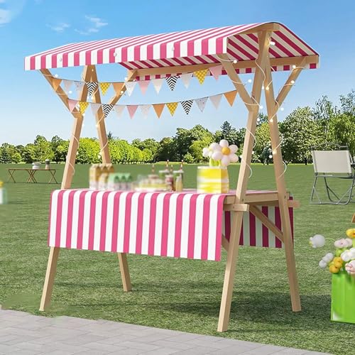 BTOIASYHF Leichter Klappwagen Für Straßenverkäufer, EIS & Obst Display Warenkorb, Tragbarer Holzstand Für Landwirte Märkte, Messen von BTOIASYHF
