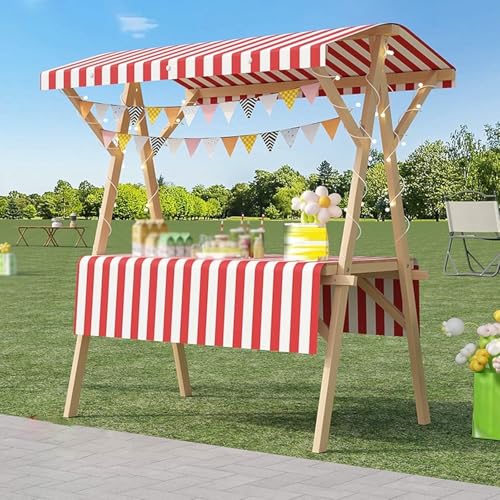 BTOIASYHF Leichter Klappwagen Für Straßenverkäufer, EIS & Obst Display Warenkorb, Tragbarer Holzstand Für Landwirte Märkte, Messen von BTOIASYHF