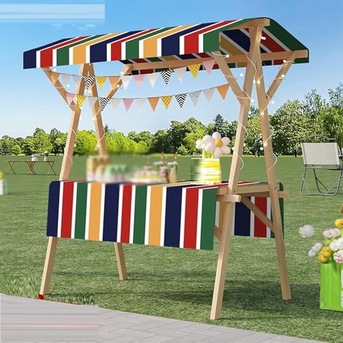 BTOIASYHF Leichter Klappwagen Für Straßenverkäufer, EIS & Obst Display Warenkorb, Tragbarer Holzstand Für Landwirte Märkte, Messen von BTOIASYHF