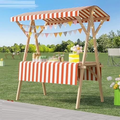 BTOIASYHF Leichter Klappwagen Für Straßenverkäufer, EIS & Obst Display Warenkorb, Tragbarer Holzstand Für Landwirte Märkte, Messen von BTOIASYHF