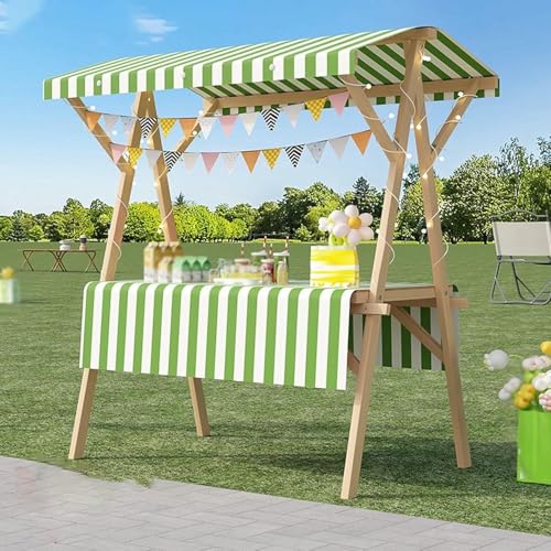 BTOIASYHF Leichter Klappwagen Für Straßenverkäufer, EIS & Obst Display Warenkorb, Tragbarer Holzstand Für Landwirte Märkte, Messen von BTOIASYHF