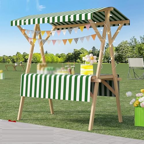 BTOIASYHF Leichter Klappwagen Für Straßenverkäufer, EIS & Obst Display Warenkorb, Tragbarer Holzstand Für Landwirte Märkte, Messen von BTOIASYHF