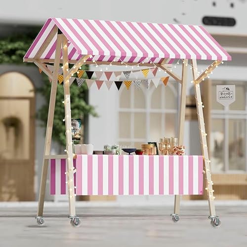 BTOIASYHF Mobile Food Cart Mit Dachbahn Für EIS & Snacks, Klappbarer Pushcart Stall, Holz-Hot-Dog-Kiosk; Tragbare Veranstaltungsanzeige BTOIASYHF Mobile Food Cart Mit Dachbahn Für EIS & Snacks, Klappbarer Pushcart Stall, Holz-Hot-Dog-Kiosk; Tragbare Veranstaltungsanzeige von BTOIASYHF