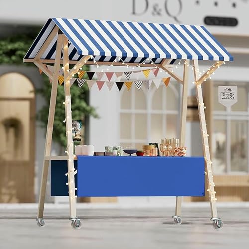 BTOIASYHF Mobile Food Cart Mit Dachbahn Für EIS & Snacks, Klappbarer Pushcart Stall, Holz-Hot-Dog-Kiosk; Tragbare Veranstaltungsanzeige BTOIASYHF Mobile Food Cart Mit Dachbahn Für EIS & Snacks, Klappbarer Pushcart Stall, Holz-Hot-Dog-Kiosk; Tragbare Veranstaltungsanzeige von BTOIASYHF