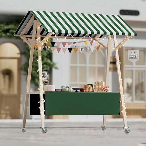 BTOIASYHF Mobile Food Cart Mit Dachbahn Für EIS & Snacks, Klappbarer Pushcart Stall, Holz-Hot-Dog-Kiosk; Tragbare Veranstaltungsanzeige BTOIASYHF Mobile Food Cart Mit Dachbahn Für EIS & Snacks, Klappbarer Pushcart Stall, Holz-Hot-Dog-Kiosk; Tragbare Veranstaltungsanzeige von BTOIASYHF