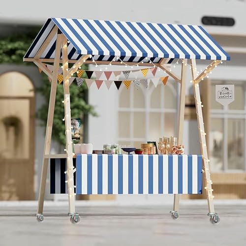 BTOIASYHF Mobile Food Cart Mit Dachbahn Für EIS & Snacks, Klappbarer Pushcart Stall, Holz-Hot-Dog-Kiosk; Tragbare Veranstaltungsanzeige BTOIASYHF Mobile Food Cart Mit Dachbahn Für EIS & Snacks, Klappbarer Pushcart Stall, Holz-Hot-Dog-Kiosk; Tragbare Veranstaltungsanzeige von BTOIASYHF