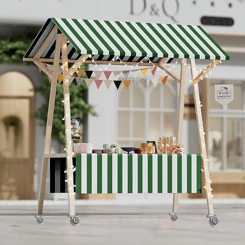 BTOIASYHF Mobile Food Cart Mit Dachbahn Für EIS & Snacks, Klappbarer Pushcart Stall, Holz-Hot-Dog-Kiosk; Tragbare Veranstaltungsanzeige BTOIASYHF Mobile Food Cart Mit Dachbahn Für EIS & Snacks, Klappbarer Pushcart Stall, Holz-Hot-Dog-Kiosk; Tragbare Veranstaltungsanzeige von BTOIASYHF