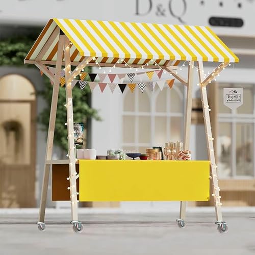 BTOIASYHF Mobile Food Cart Mit Dachbahn Für EIS & Snacks, Klappbarer Pushcart Stall, Holz-Hot-Dog-Kiosk; Tragbare Veranstaltungsanzeige BTOIASYHF Mobile Food Cart Mit Dachbahn Für EIS & Snacks, Klappbarer Pushcart Stall, Holz-Hot-Dog-Kiosk; Tragbare Veranstaltungsanzeige von BTOIASYHF