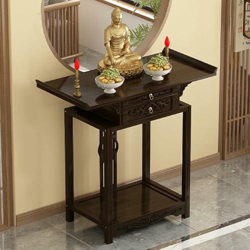 BTOIASYHF Persönlicher Schrein-Altartisch mit Schublade, Altarschrank, Bambus-Pooja-Schrank, Chinesischer Buddha-Nischenschrank für kleine Räume, Tag der Toten-Altarständer BTOIASYHF Persönlicher Schrein-Altartisch mit Schublade, Altarschrank, Bambus-Pooja-Schrank, Chinesischer Buddha-Nischenschrank für kleine Räume, Tag der Toten-Altarständer von BTOIASYHF