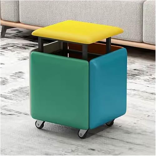 BTOIASYHF Stapelbarer Sofa -Stuhlhocker 5 In 1 Sitzplattenschemel Mit Rädern, Nisting Osmanischer Hock von BTOIASYHF