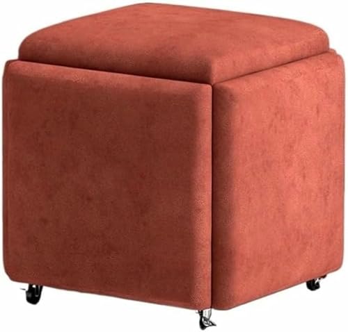 BTOIASYHF Stapelbares Sofa Stuhl Hocker, 5 In 1 14in Sitz Würfel Fußhockel Mit Rädern, Dressing Stuhl Für Wohnzimmer Schlafzimmer von BTOIASYHF