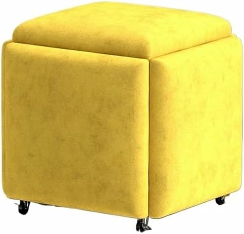 BTOIASYHF Stapelbares Sofa Stuhl Hocker, 5 In 1 14in Sitz Würfel Fußhockel Mit Rädern, Dressing Stuhl Für Wohnzimmer Schlafzimmer von BTOIASYHF