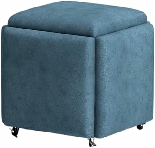 BTOIASYHF Stapelbares Sofa Stuhl Hocker, 5 In 1 14in Sitz Würfel Fußhockel Mit Rädern, Dressing Stuhl Für Wohnzimmer Schlafzimmer von BTOIASYHF