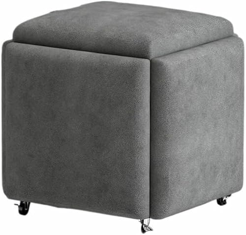 BTOIASYHF Stapelbares Sofa Stuhl Hocker, 5 In 1 14in Sitz Würfel Fußhockel Mit Rädern, Dressing Stuhl Für Wohnzimmer Schlafzimmer von BTOIASYHF