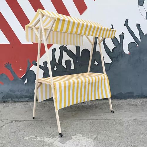 BTOIASYHF Tragbare Klappbare Street Food Cart Auf Rädern - Holz Stall Kiosk Display Für Outdoor-Märkte, Ideal Für Hot Dogs & EIS BTOIASYHF Tragbare Klappbare Street Food Cart Auf Rädern - Holz Stall Kiosk Display Für Outdoor-Märkte, Ideal Für Hot Dogs & EIS von BTOIASYHF