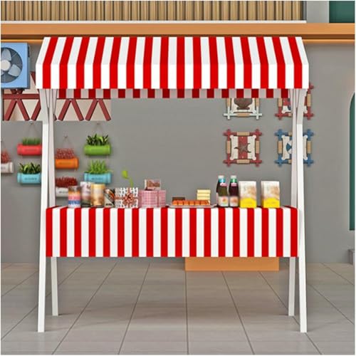 BTOIASYHF Tragbarer Eiswagen Mit Markise, Klappbarer Straßenverkäufer Kiosk Auf Rädern, Beweglicher Lebensmittelstand Für Snacks, Getränke, Obst & Kuchen von BTOIASYHF
