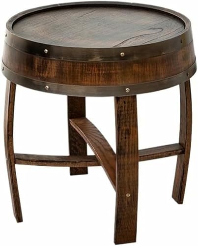 BTOIASYHF Whisky Barrel Tisch, Wohnzimmer Runder Endtisch, Handgefertigter Weinfass Weinkaffee Kaffeetisch von BTOIASYHF