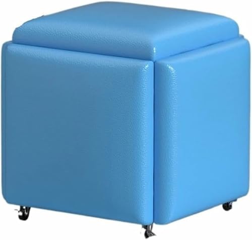 BTOIASYHF Würfel Stuhl, 5 In 1 Sitzplatz Würfel, Stapelbares Sofa Stuhl Hocker, Nesting Osmanischer Hocker Beweglicher Fußhockel, Dressing Stuhl Für Wohnzimmer Schlafzimmer von BTOIASYHF