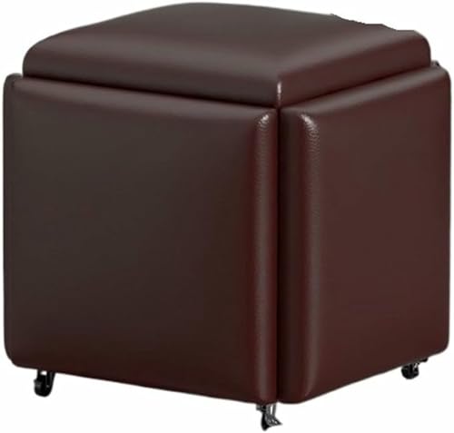 BTOIASYHF Würfel Stuhl, 5 In 1 Sitzplatz Würfel, Stapelbares Sofa Stuhl Hocker, Nesting Osmanischer Hocker Beweglicher Fußhockel, Dressing Stuhl Für Wohnzimmer Schlafzimmer von BTOIASYHF