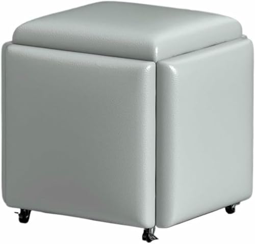 BTOIASYHF Würfel Stuhl, 5 In 1 Sitzplatz Würfel, Stapelbares Sofa Stuhl Hocker, Nesting Osmanischer Hocker Beweglicher Fußhockel, Dressing Stuhl Für Wohnzimmer Schlafzimmer von BTOIASYHF