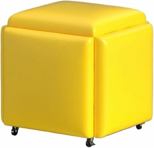 BTOIASYHF Würfel Stuhl, 5 In 1 Sitzplatz Würfel, Stapelbares Sofa Stuhl Hocker, Nesting Osmanischer Hocker Beweglicher Fußhockel, Dressing Stuhl Für Wohnzimmer Schlafzimmer von BTOIASYHF