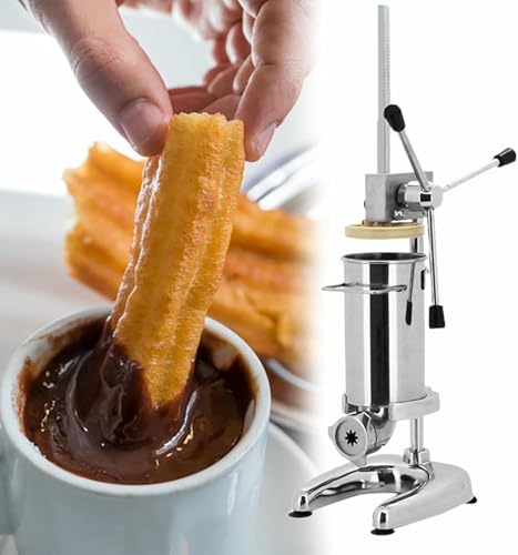 Manuelle Churros-Maschine, Churros- und Wurstfüllmaschine mit 5 Fülldüsen, vertikaler Edelstahlfüller für den Familien- und gewerblichen Gebrauch Manuelle Churros-Maschine, Churros- und Wurstfüllmaschine mit 5 Fülldüsen, vertikaler Edelstahlfüller für den Familien- und gewerblichen Gebrauch von BTOIASYHF