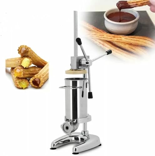 Manueller Churro-Maker, kommerzielle manuelle spanische Donut-Churrera-Churro-Maker-Maschine, 5 Arten von Formen, vertikale spanische Churrera-Maschine aus Edelstahl, Snack-Ausrüstung von BTOIASYHF