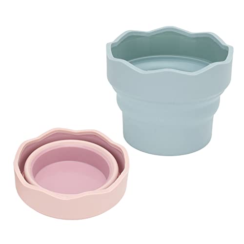 BTOSEP Pinselreiniger Topf, 2 Stück Malpinsel Wascheimer Mini Faltbarer Silikon Aquarell Acryl Ölgemälde Pinsel Eimer Kunst Outdoor Strand, Aquarell Acryl Ölmalerei von BTOSEP