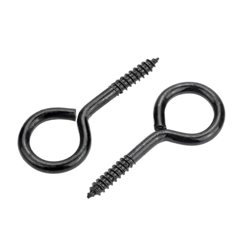 5–50 Stück Schraubösenhaken, strapazierfähig, 12# 14# 16#, schwarz, verzinkt, 1#-5#, Metall, kleine Ösenschrauben für Hängeleuchten, DIY-Schmuck (Nr.8, 20 Stück) von BTRHKMN