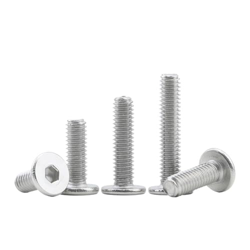 Flachkopfschrauben mit Innensechskant aus Edelstahl, M2 M2,5 M3 M4 M5 M6 M8 cm (18 mm, M2,5, 50 Stück) von BTRHKMN