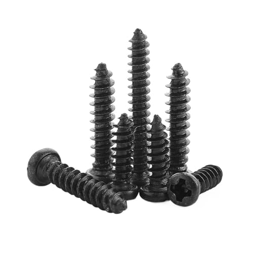 Kreuz Runde Kopf Telefon Brille Schraube M1 M1.2 M1.4 M1.5 M1.7 M2 M2.3 M2.6 M3 M4 Kohlenstoffstahl Selbstschneidende Kleine(6mm,M2 100pcs) von BTRHKMN