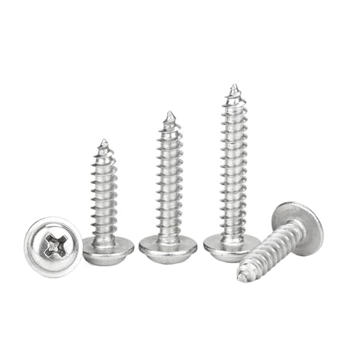 Kreuzrund-Scheibenkopf-Blechschraube M1.4 M1.7 M2 M2.3 M2.6 M3 M4 M5 Kohlenstoffstahlblech(12mm,M3 50pcs) von BTRHKMN