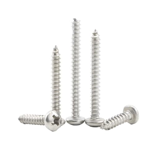 Kreuzschlitz-Blechschraube mit rundem Kopf M1.2 M1.4 M1.7 M2 M2.3 M2.6 M3 M4 M4.2 M5 M6 Edelstahl Holz(25mm,M5 20pcs) von BTRHKMN