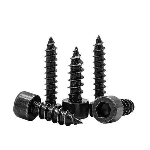 M2 M2.6 M3 M3.5 M4 M5 M6 Hex Hexagon Socket Cap Head Self Tapping Screw 8.8 Grade Black Allen For Speaker(10mm,M4 30pcs) von BTRHKMN