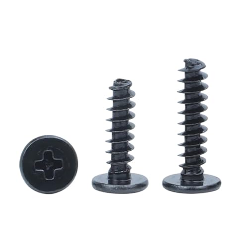 Ultradünne Flachkopf-Kreuzblechschraube, flacher Schwanz, M1.2-M3, schwarze Stahl-Waferkopf-Blechschraube for Laptop-PC-Lüfter(M2.3x5x4mm 50pcs) von BTRHKMN