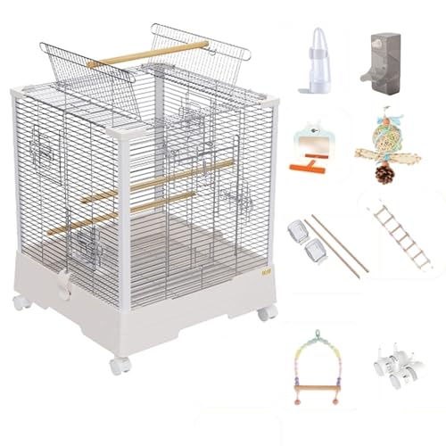 20 Zoll Edelstahl Vogelkäfig, Innen Papageienkäfig Vogelhaus Mit Verriegelung, Groß Flugkäfig Vogelvoliere Für Wellensittich, Kanarienvogel(8pcs) von BTRUTY