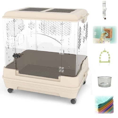 26 Zoll Transparenter Vogelkäfig Groß, Vogelvoliere Innen Mit Offenem Dach Und Vogelkäfig Wellensittich Für Kanarienvogel, Papageien(5pcs) von BTRUTY