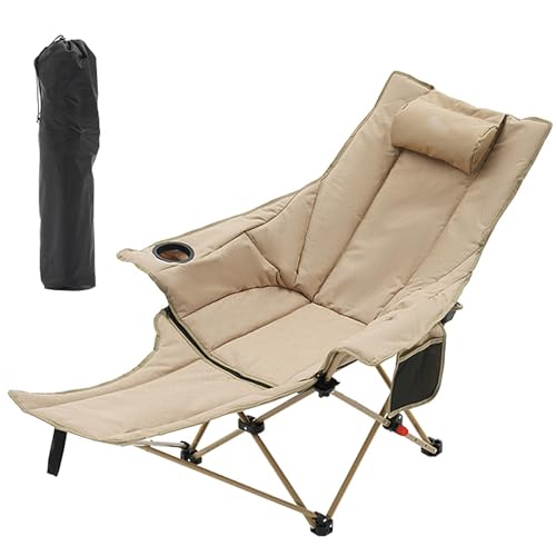 BTRUTY Gepolsterter Klappstuhl Mit Vier Einstellbaren Ebenen, Outdoor Campingstuhl Mit Cup Halter Und Seitentasche, Tragbarer Angelstuhl Mit Fußstütze Für Picknicks BTRUTY Gepolsterter Klappstuhl Mit Vier Einstellbaren Ebenen, Outdoor Campingstuhl Mit Cup Halter Und Seitentasche, Tragbarer Angelstuhl Mit Fußstütze Für Picknicks von BTRUTY