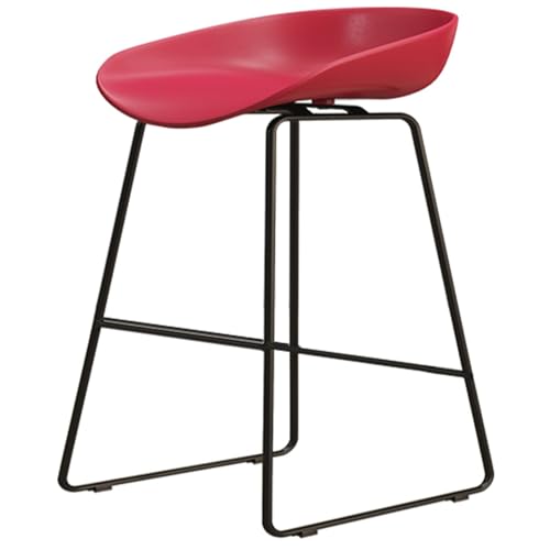 Barhocker Arbeitshocker Mit Fußstütze, Moderne Kücheninsel Barstuhl Küchenhocker Tresenhocker Für Büro, Esszimmer, Hotel, Wohnzimmer, Café(Red,45cm) von BTRUTY