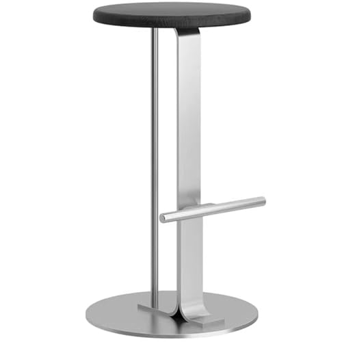 Barhocker Küchenstühle Mit Fußstütze, Outdoor Metall Barstuhl Arbeitshocker, Tresenhocker Barstühle Für Frühstück, Esszimmer, Büro, Wohnzimmer, Café(Black,65cm) von BTRUTY