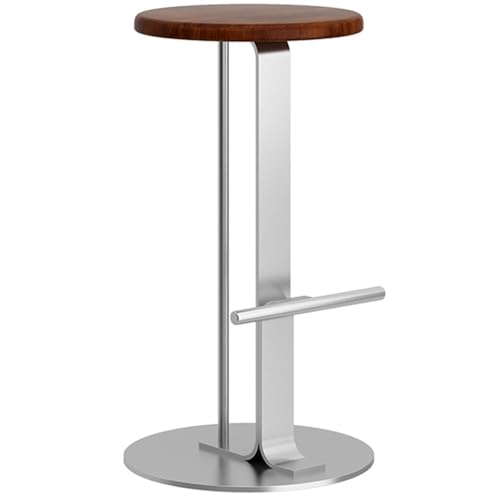 Barhocker Küchenstühle Mit Fußstütze, Outdoor Metall Barstuhl Arbeitshocker, Tresenhocker Barstühle Für Frühstück, Esszimmer, Büro, Wohnzimmer, Café(Brown,75cm) von BTRUTY