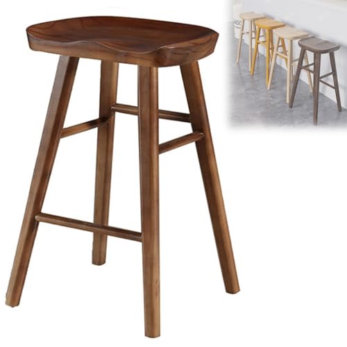 Barstühle Holz, Outdoor Barhocker Tresenhocker Mit Fußstütze Barhocker Küchenstuhl Für Esszimmer, Wohnzimmer, Café, Terrasse(Brown,55cm) von BTRUTY
