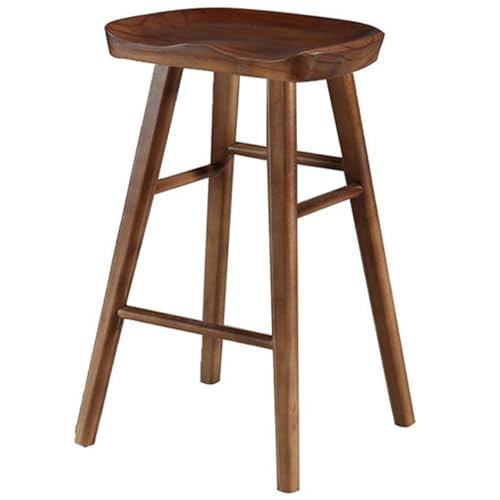 Barstühle Holz, Outdoor Barhocker Tresenhocker Mit Fußstütze Barhocker Küchenstuhl Für Esszimmer, Wohnzimmer, Café, Terrasse(Brown,65cm) von BTRUTY