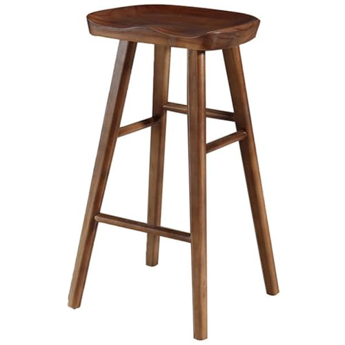 Barstühle Holz, Outdoor Barhocker Tresenhocker Mit Fußstütze Barhocker Küchenstuhl Für Esszimmer, Wohnzimmer, Café, Terrasse(Brown,75cm) von BTRUTY
